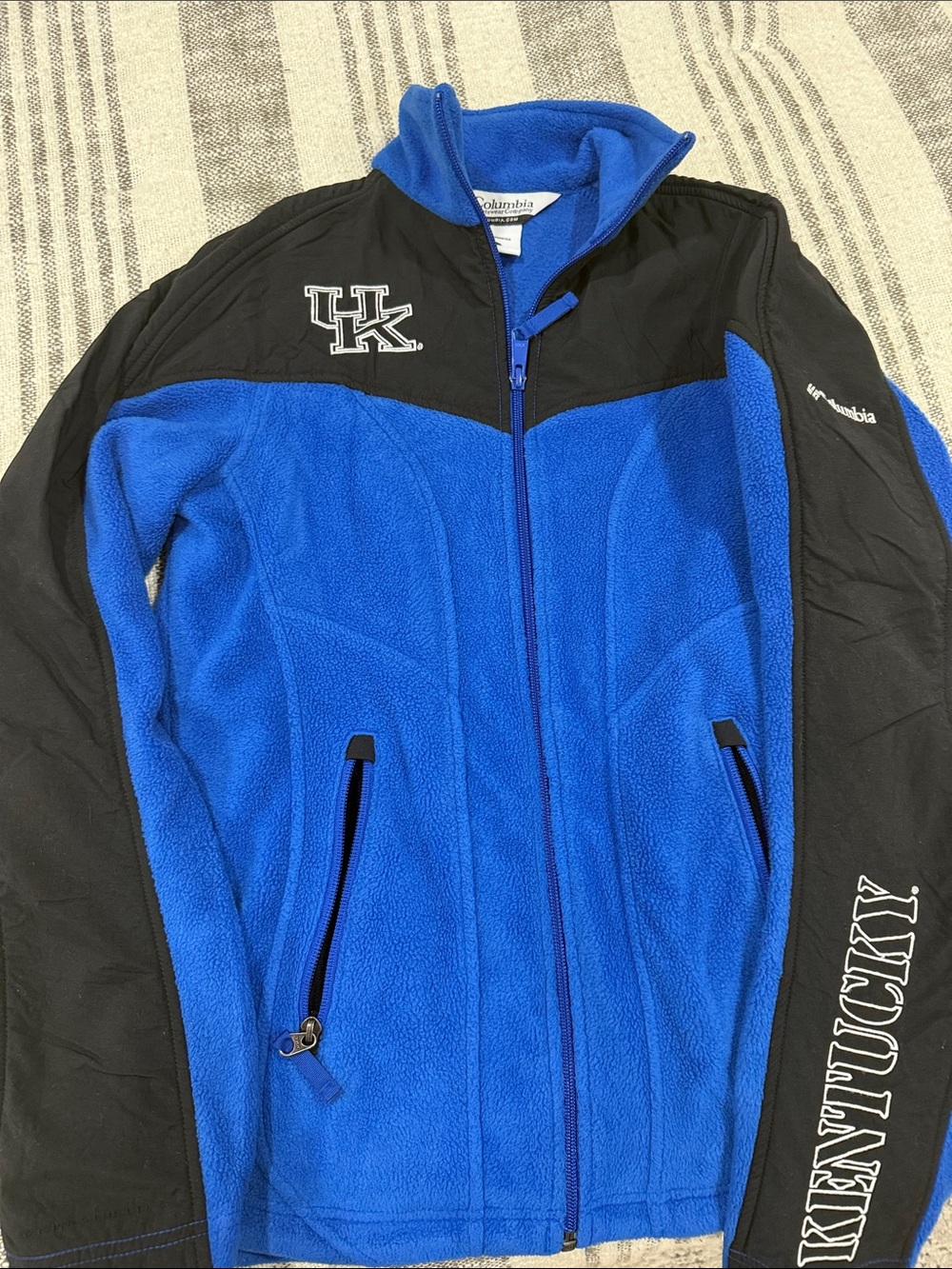 Columbia Royal Blue and Black Fleece Jacket with UK Logo